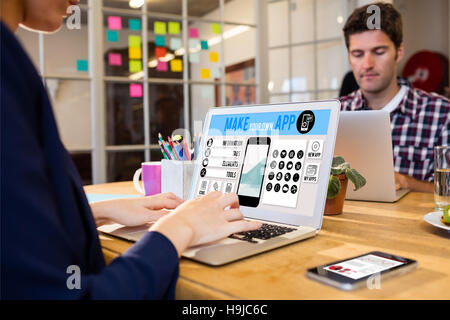 Zusammengesetztes Bild von machen Sie Ihre eigene app smartphone Stockfoto