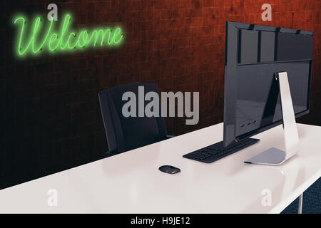 Zusammengesetztes Bild von Büromöbeln Stockfoto