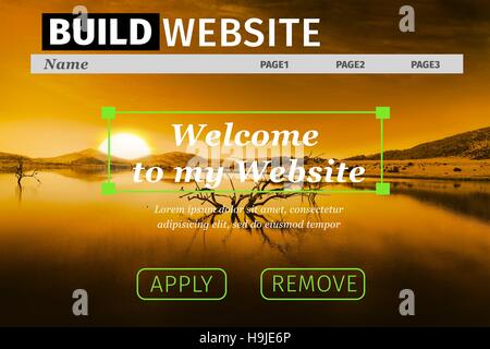 Montagebild der Build Website-Schnittstelle Stockfoto