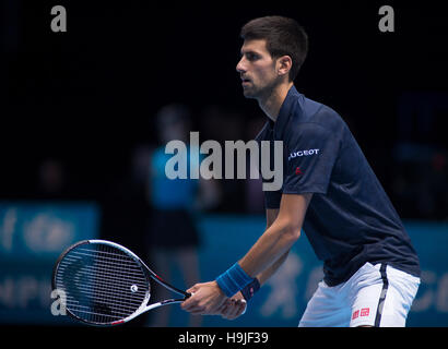 Die O2-Arena, 20. November 2016. Murray Schlachten Djokovic im Finale zu gewinnen. © Sportsimages. Stockfoto