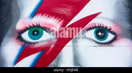 David Bowie Ziggy Stardust Graffiti. Stockfoto