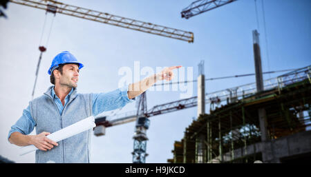 Zusammengesetztes Bild des Architekten zeigen Stockfoto