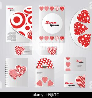 Corporate Identity für Unternehmen oder Event - Vektor Vorlage für Business-Set - Liebe Stock Vektor