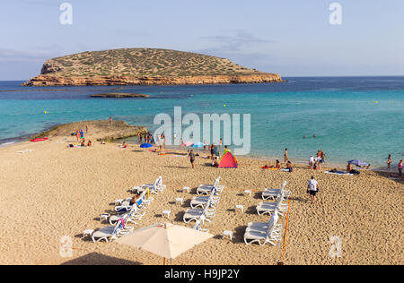 Spanien, Balearen, Ibiza, Cala Comte Strand Stockfoto