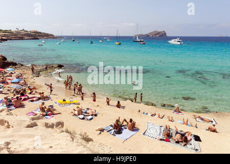 Spanien, Balearen, Ibiza, Cala Comte Strand Stockfoto