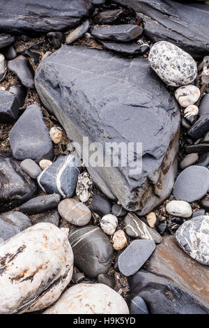 Rock-Detail auf der Druse Strand von North Cornwall. Stockfoto