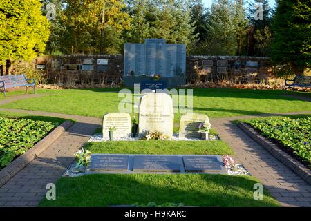 Der Garten der Erinnerung an die Flugzeugkatastrophe Lockerbie am 21. Dezember 1988, Lockerbie, Dumfries and Galloway, Schottland, UK Stockfoto