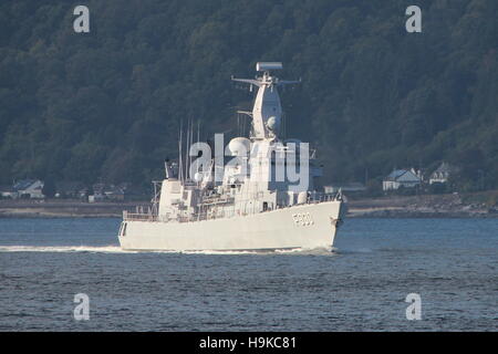 BNS Leopold ich (F930), Karel Doorman-Klasse Fregatten der belgischen Marine, bei der Ankunft für Übung Joint Warrior 16-2. Stockfoto