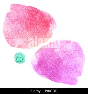 Vektor. Großen Aquarell blot isolierten auf weißen Hintergrund. Bunten Farbverlauf Hand gezeichnet für Textur, Stoff, Design, Kunst vor Ort. Stock Vektor