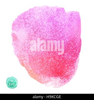 Vektor. Großen Aquarell blot isolierten auf weißen Hintergrund. Bunten Farbverlauf Hand gezeichnet für Textur, Stoff, Design, Kunst vor Ort. Stock Vektor