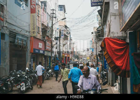 A Straßenszene in Madurai, Indien