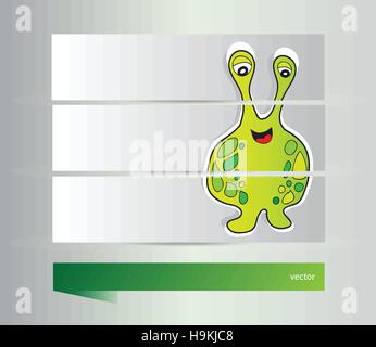 Happy Monster Banner - Vektor für Design festlegen Stock Vektor