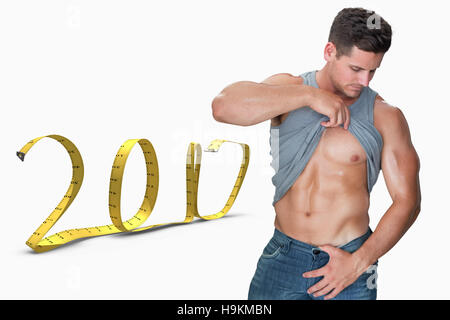 Zusammengesetztes 3D-Bild von attraktiven bodybuilder Stockfoto