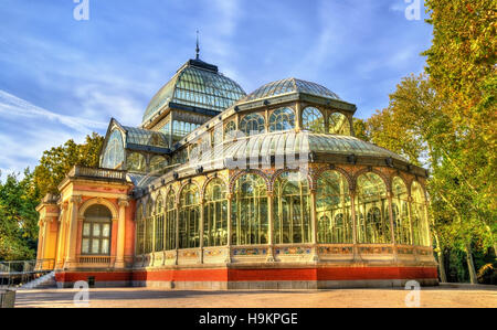 Palacio de Cristal in Buen Retiro Park - Madrid, Spanien Stockfoto