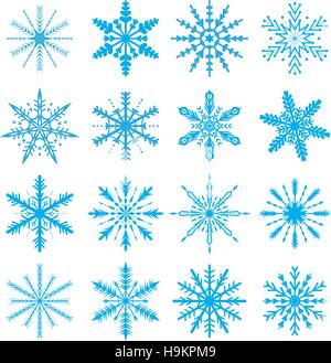 Schneeflocken gesetzt. Symbole.  für Weihnachten Hintergrund. Vektor-illustration Stock Vektor