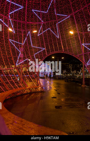 Weihnachtsbeleuchtung in Funchal, Madeira Stockfoto