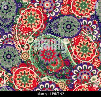 Nahtlose Muster basierend auf traditionellen asiatischen Elementen Paisley Stock Vektor