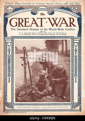 1919 die ersten Weltkrieg Titelseite britische Fahrdienstleiter auf die Westfront Stockfoto