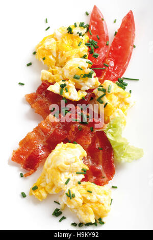 Rührei und Speck Frühstück Stockfoto