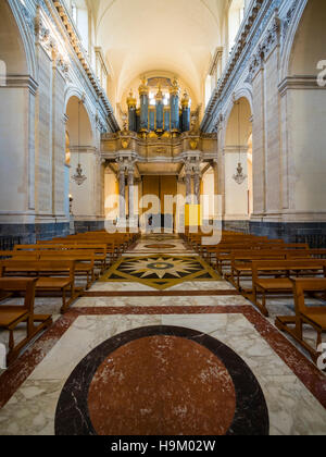 Orgelempore, Kathedrale Sant Agata, Piazza del Zugreisende, Provinz von Catania, Sizilien, Italien Stockfoto