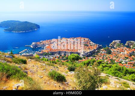 Panoramablick auf Dubrovnik, Reiseziel in Kroatien Stockfoto