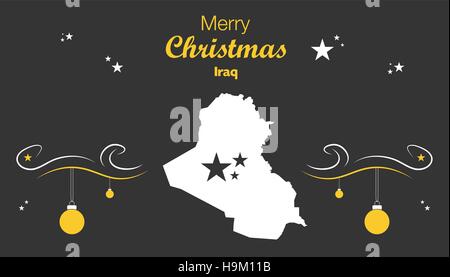 Frohe Weihnachten Bild Thema mit Karte des Irak Stock Vektor