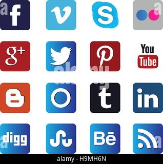 Social Media-Symbole Stock Vektor