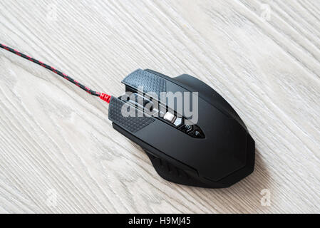 Draufsicht der schwarzen Computer-Maus Stockfoto
