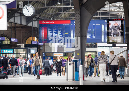 Zürich Hauptbahnhof oder Main Railway Station, Zürich Stockfoto