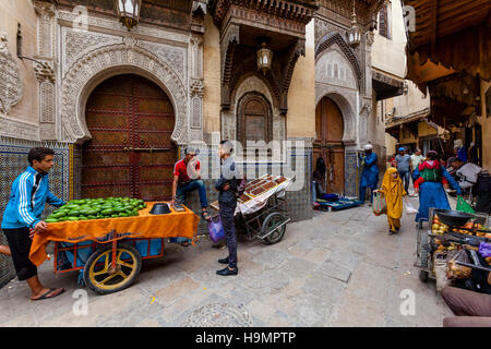 Leben In der Medina, Fes el Bali, Fes, Marokko Stockfoto