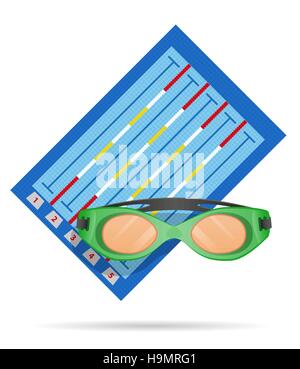 Schwimmbad-Vektor-Illustration isoliert auf weißem Hintergrund Stock Vektor