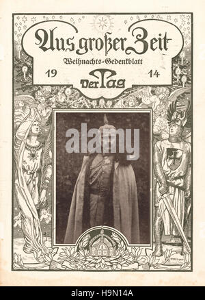 1914 der Tag Front Seite Kaiser Wilhelm II. Stockfoto