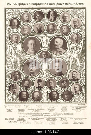 1914 der Tag Front Seite Deutsch und ihre Verbündeten Stabschefs Stockfoto