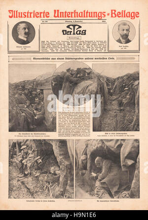 1915 der Tag Titelseite deutschen Schützengräben an der Westfront Stockfoto