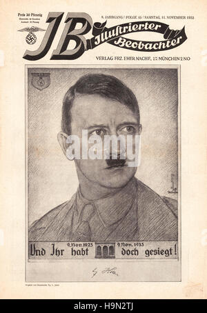 1933 Illustrierte Beobachter Front page Adolf Hitler Stockfoto