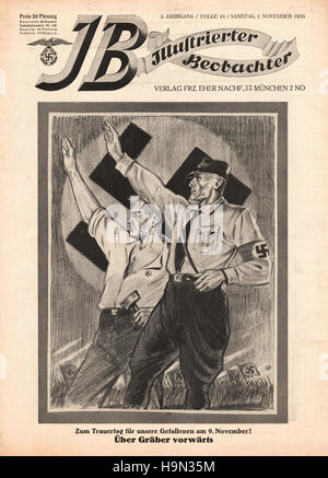 1933 Illustrierte Beobachter Startseite Erinnerung an NS-Gefallenen des 1923 Putsch Stockfoto