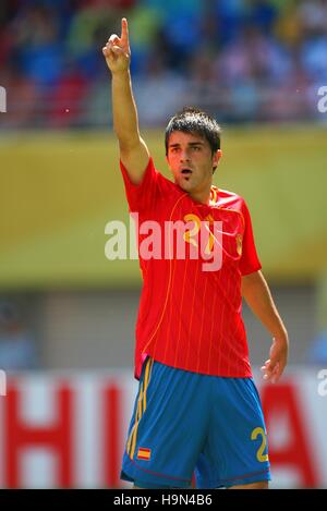 DAVID VILLA Spanien & VALENCIA WORLD CUP LEIPZIG Deutschland 14. Juni 2006 Stockfoto