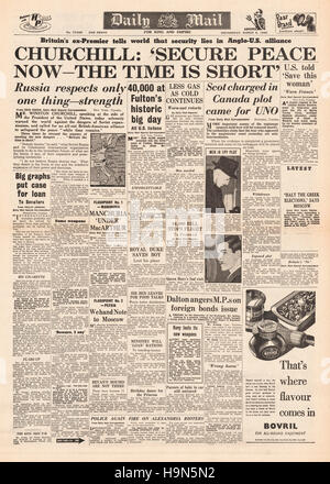 Daily Mail Churchill 1946 Liefert Eisernen Vorhang Rede Am