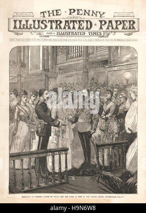 1889 Penny illustrierte Papier Titelseite Hochzeit der Prinzessin Louise von Wales und der Duke of Fife an der Chapel Royal, Buckingham Palace Stockfoto