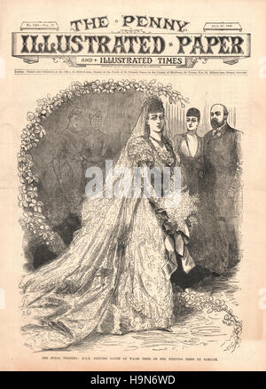 1889 Penny illustrierte Papier Titelseite Hochzeit der Prinzessin Louise von Wales und der Duke of Fife an der Chapel Royal, Buckingham Palace Stockfoto