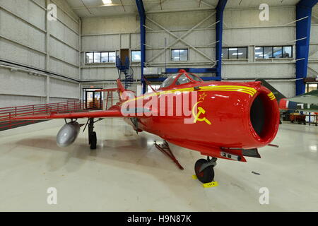 Ein Oldtimer-Flugzeuge in einem Museum in Galveston. Stockfoto