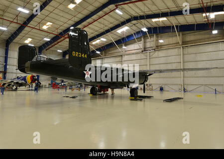 Ein Oldtimer-Flugzeuge in einem Museum in Galveston. Stockfoto