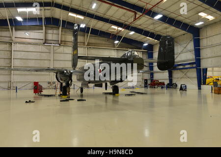 Ein Oldtimer-Flugzeuge in einem Museum in Galveston. Stockfoto