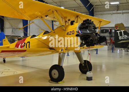 Ein Oldtimer-Flugzeuge in einem Museum in Galveston. Stockfoto