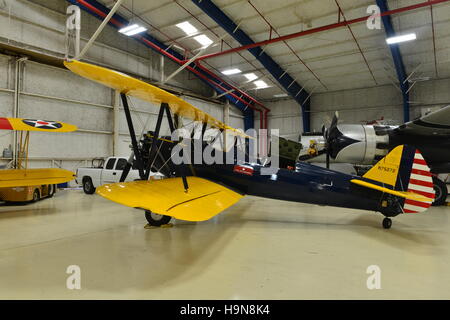 Ein Oldtimer-Flugzeuge in einem Museum in Galveston. Stockfoto