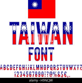 Nationalflagge Schriftart Stock Vektor