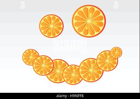 Saftige Orange - helle Vektor Hintergrund mit Lächeln Stock Vektor