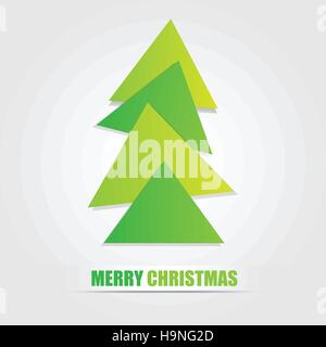 Die einfachen geometrischen Formen des Dreiecks bilden einen modernen, stilisierten Weihnachtsbaum Stock Vektor