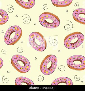 Nahtlose Muster mit Donuts - Hintergrund-Vektor-illustration Stock Vektor