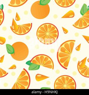 Orange Frucht Musterdesign - Vektor-Illustration für Hintergrund Stock Vektor
